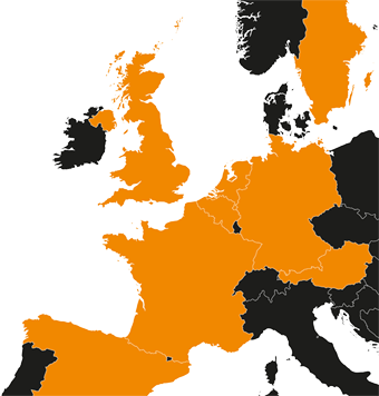 Landkaart van Europa